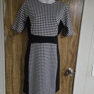 Michael Kors Black and White Midi Dress